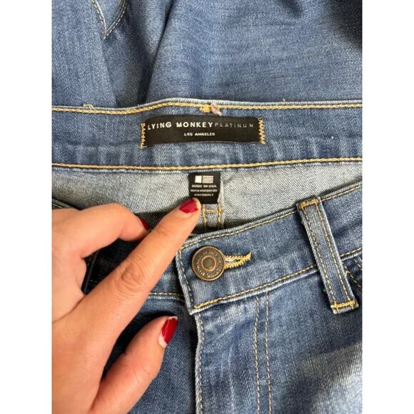 Flying Monkey Jeans Distressed Slim Boyfriend Size 27 Mid Rise Casual Denim - Picture 5 of 13